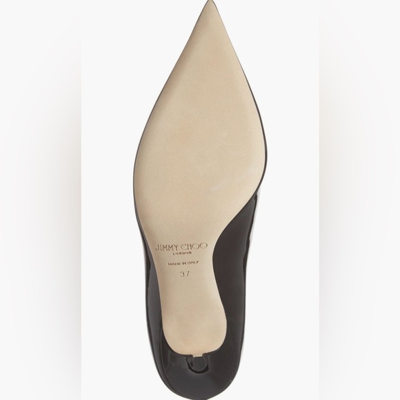 JIMMY CHOO Black Patent Leather Pumps with JC Emblem NWT | 8.5 US - Picture 9 of 15